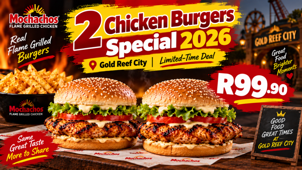 Mochachos 2 Chicken Burgers Special 2026 R99.90